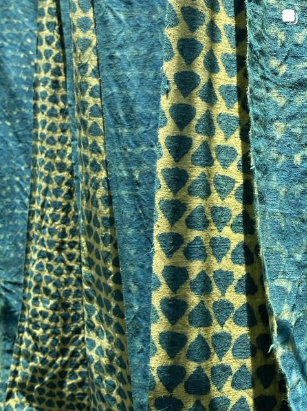 Traditional Bagru print fabric with floral patterns
